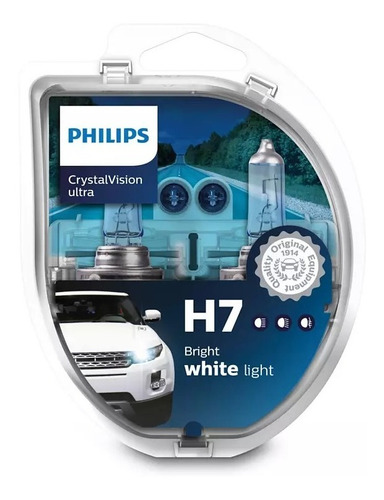 Kit Lâmpada Philips Crystal Vision Ultra H7 55w-12v 4300