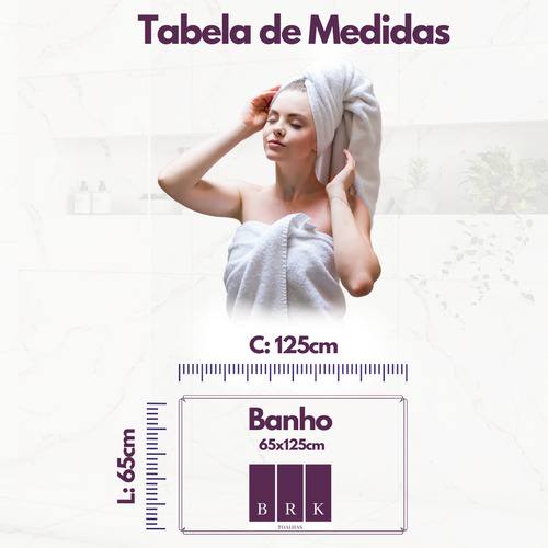 Kit 03 Toalha Banho Atacado 65x125cm Macio 100% Algodão