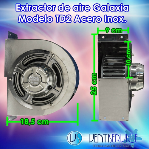 Imagen 5 de 10 de Extractor Galaxia Turbina Baño Oficina Cocina Td2
