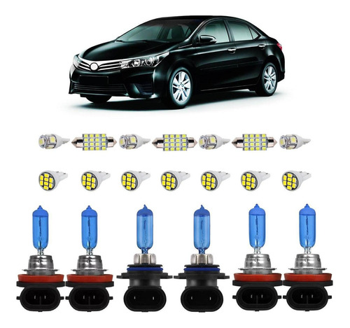 Kit Super Branca E Leds Corolla 2015 2016 2017 2018 - H16