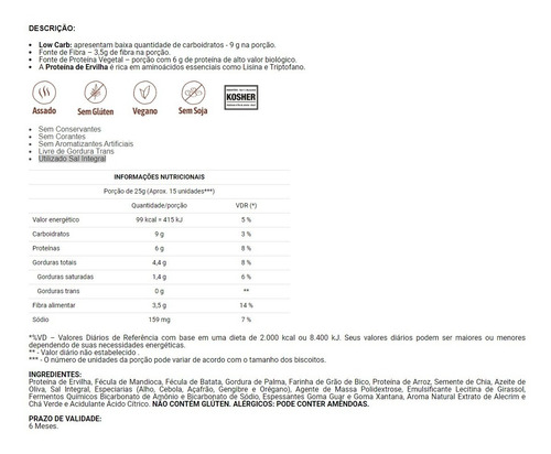 Imagem 2 de 2 de Palito Cebola E Orégano Low Carb - 50g Kit C/ 6 Un. (1 Dis)