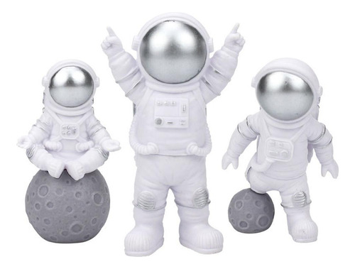 3pcs De Adornos De Astronauta Para El Aterrizaje En Laluna