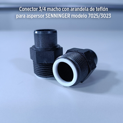 Conector 3/4 Macho Con Arandela De Teflón Aspersor Senninger