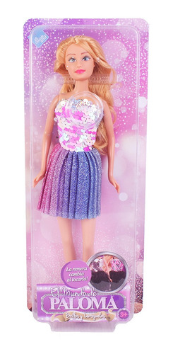 Imagen 1 de 6 de Muñeca Paloma Brillos Y Lentejuelas El Duende Azul 7579