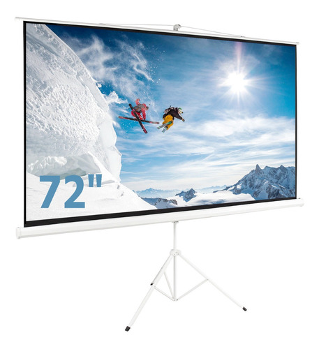 Pantalla De Proyector Con Tripie 72'' PuLG Retractil Hd 16:9