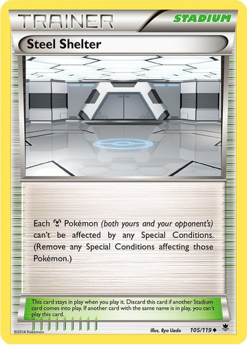 Cartas Pokemon Xy Stadium Steel Shelter 105/119 Reverse