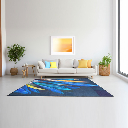 Tapete Sala Estilo Nórdico 200x160 Cm Suavidad Elegancia Ancho 100 cm Color Plumas 3D Diseño de la tela Plumas 3D Largo 200 cm