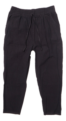 Pantalón Pescador Poliéster Diseño Corrugado Color Negro 