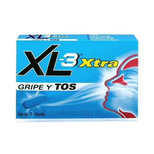 Xl-3 Antigripal Xtra 12 Cápsulas. Alivia Síntomas De Gripe