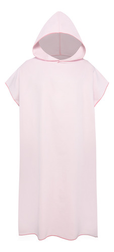 Bata De Surf Rosa Con Capucha, Poncho, Cambiador, Microfibra