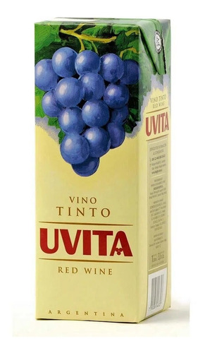 Vino Uvita Tinto Tb Pack 12 Unid 1 L.