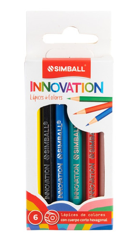 Lapices Cortos Simball Innovation X 6 Colores