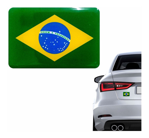 Adesivo Bandeira Brasil Resinado 6x4cm Bd1