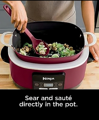 Olla Multiusos Paellera Electrica Ninja Mc1000 De 8 Lts. Color Terracota Frecuencia 60 Hz