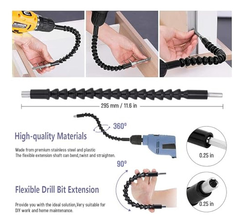 Juego De Extensión De Broca Flexible De 34 Piezas Con Taladr