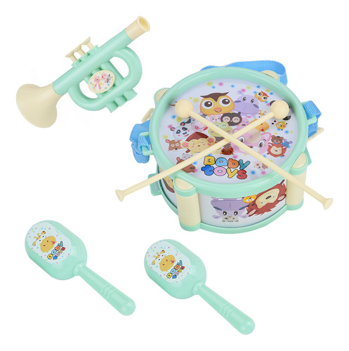 Tambor De Juguete Para Niños Green Green, Instrumentos Educa