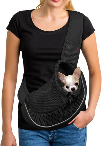 Bolso Transportador Para Mascotas Tamaño S Color Negro