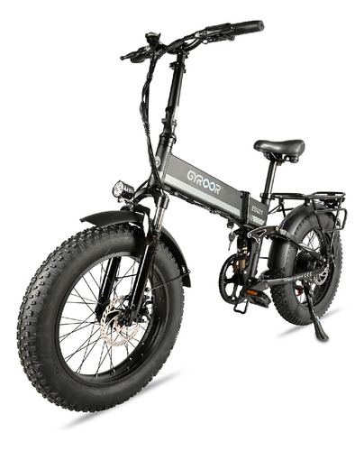 Bicicleta Eléctrica Gyroor Eb021 R20 En Aluminio Y Plegable Color Negro