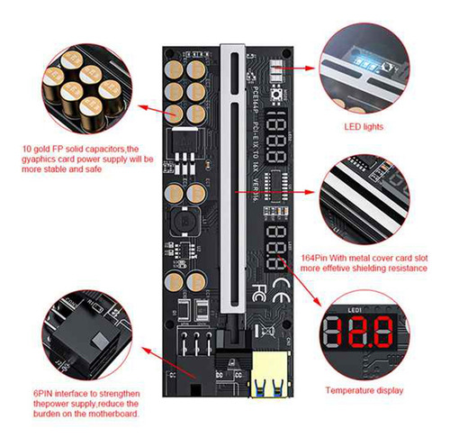 Adaptador Riser 016 Usb3.0 Pcie Riser Pci Express X16 Gpu 01