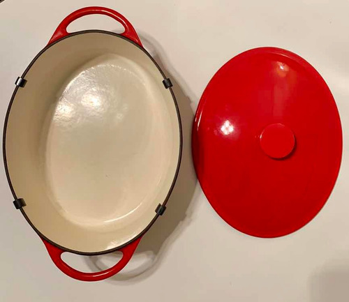Olla Hierro Fundido Esmaltado Ovalada 31cm. Origen Francia.