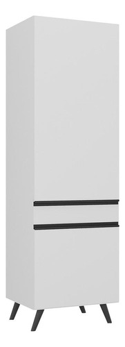 Paneleiro 2 Portas 62cm Veneza Multimóveis V3739 Cor Branco/Preto