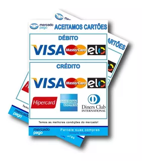 Placa Cartão Crédito Débito Mercado Pago 26x38cm P.s.2mm