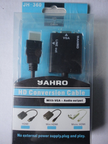 Adaptador Convertidor De Hdmi A Vga C/salida De Audio