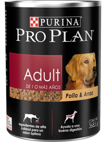 Pro Plan Pate Adult Pollo Y Arroz  368,5 G