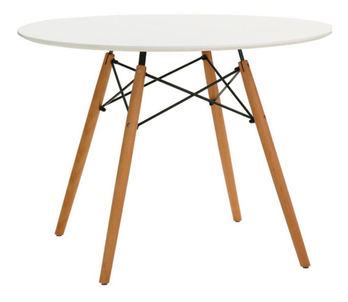 Mesa Eames Dsw Redonda Base Madera 80cm Importada