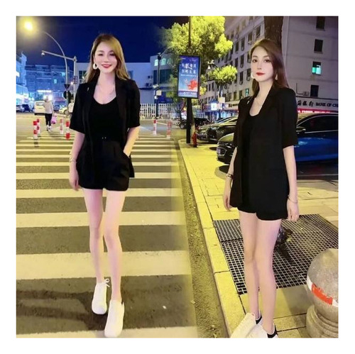 Para Conjunto De Pantalones Cortos De Moda Casual Coreana