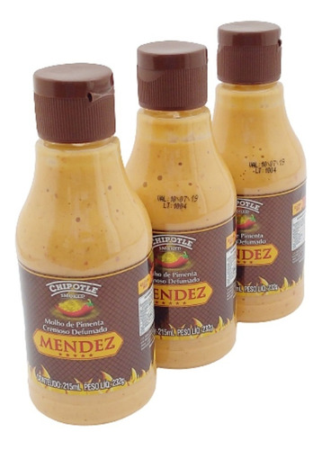 Molho De Pimenta Mendez Defumado Chipotle 215ml  03 Unidade