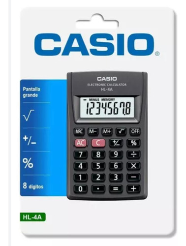 Calculadora Eléctronica Casio ( Hl-4a) 08 Digitos