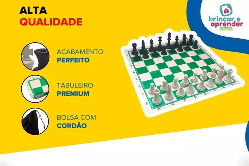 Jogo Xadrez Oficial Tabuleiro Napa- Padrão Escolar Rei 10 Cm