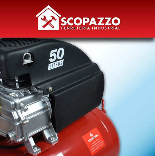 Imagen 5 de 9 de Compresor De Aire Portátil 50 L 2.5 Hp + Kit 5 Piezas Omaha