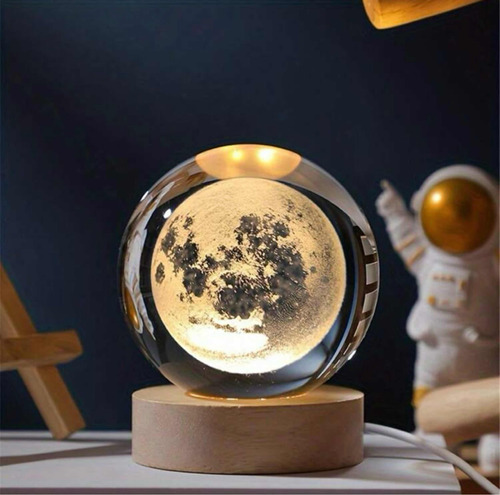 Lámpara Astroesfera Luz Bola De Cristal Luna