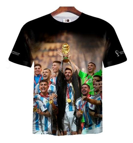 Remera Zt-1116 - Argentina Campeon Del Mundo 2022