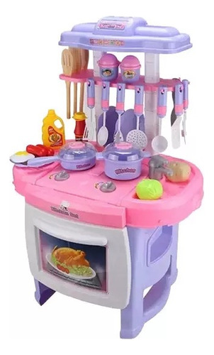 Cocina Simulación Luz Y Sonido C/accesorios 27 Pzs Kids Toys