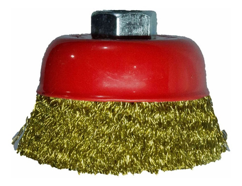 Cepillo Copa Alambre Bronceado Rizado P/amoladora 75mm Tiger