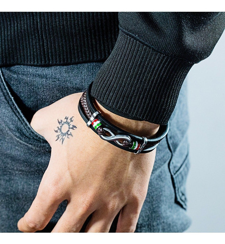 Imagen 6 de 6 de Pulsera Infinito Piel Y Acero - 35