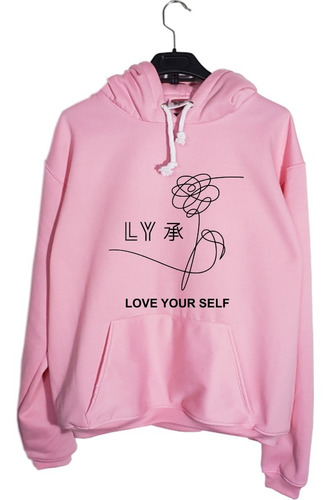 Sudadera Hoodie Rosa Bts  Kpop Unisex Love Your Self Bts