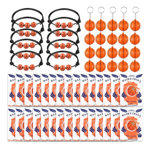 Lecinc 20 Llaveros De Baloncesto, 10 Pulseras De Baloncesto