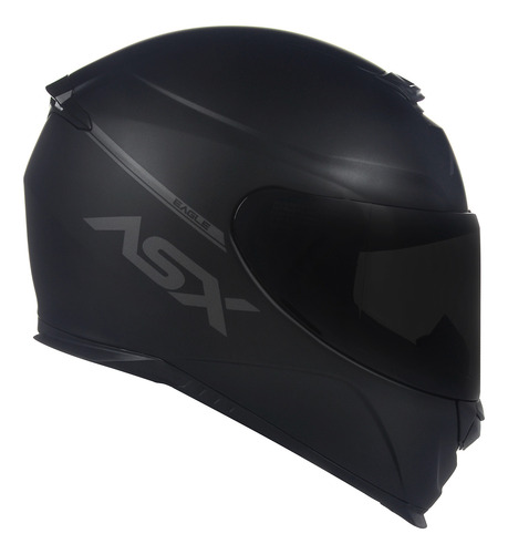 Capacete Moto Asx Eagle Solid Fosco Preto/cinza Preto Solido 60