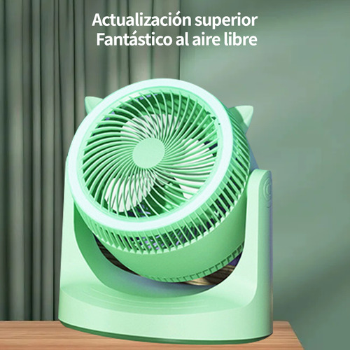 Ventilador De Mesa Escritorio Usb Portátil 27 Cm Verde Verde Plástico 3