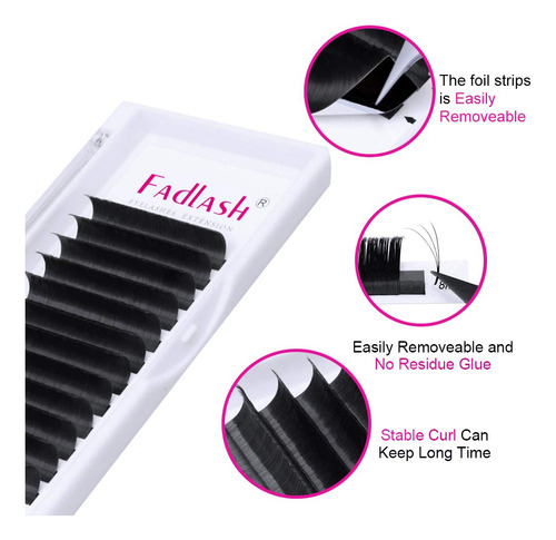 Extensiones De Pestañas Fadlash Volumen Multi Longitud Fácil