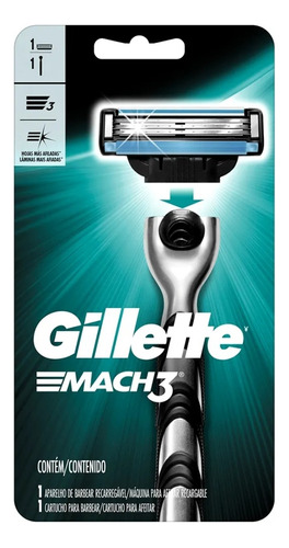 Máquina Para Afeitar Recargable Gillette Mach3 + Un Repuesto