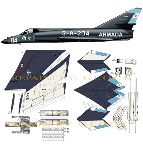 Super Etendard Malvinas  Vectorial 1.33 Papercraft