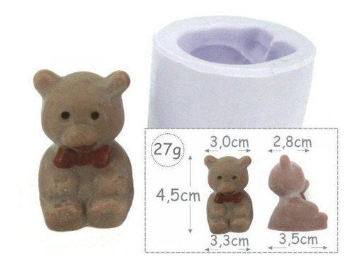 Molde Forma Silicone Urso Fofo