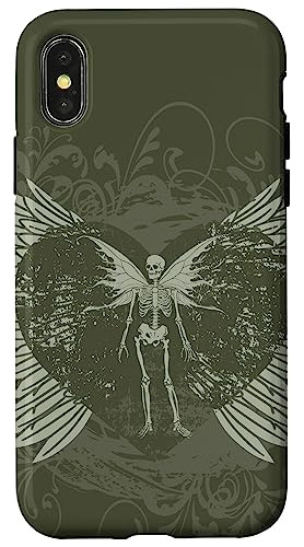 Funda Para iPhone X/xs Y2k Fairy Wings Skeleton Alt Grunge