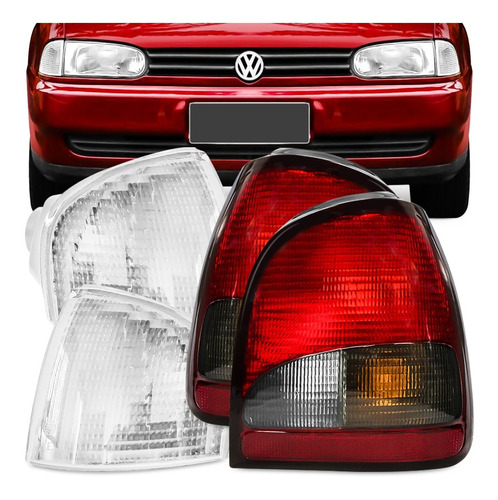 Par Lanterna Fumê Gol Gti G2 95 96 97 98 99 + Pisca Cristal