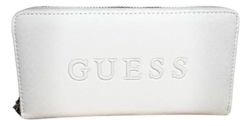 Cartera Guess Modelo S8917599 White Color Blanco Diseño De La Tela Lisa